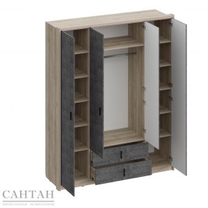 Шер ШК-2313 Шкаф 4-х дверный с ящиками